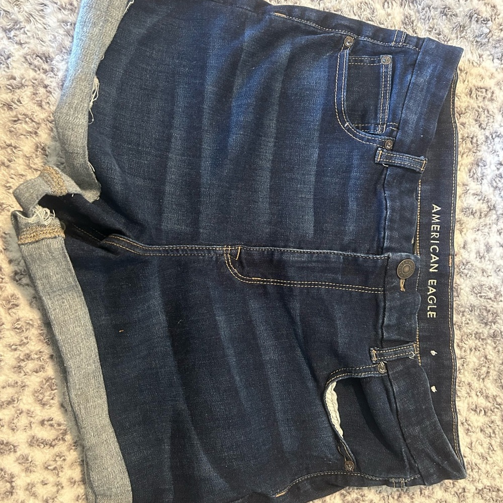 American Eagle Navy Blue Denim Shorts